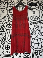 Free People Red Beaded Short Dress XS