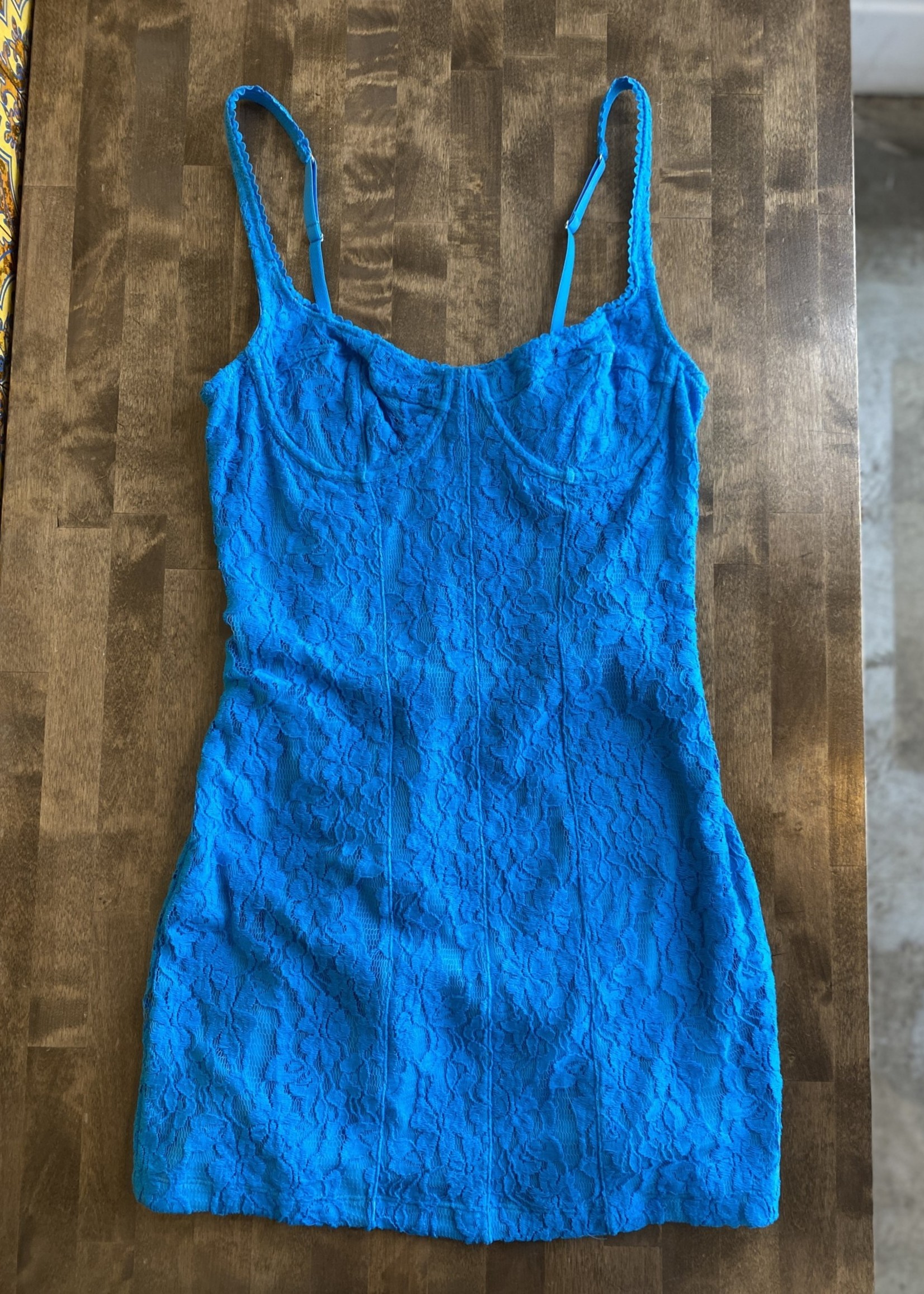NWT Urban outfitters blue Lace flower dress L