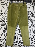 Metro Style Genuine Leather Green Pants 30