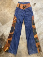 Clovis '70s High Rise Leather Patch Flares 23"