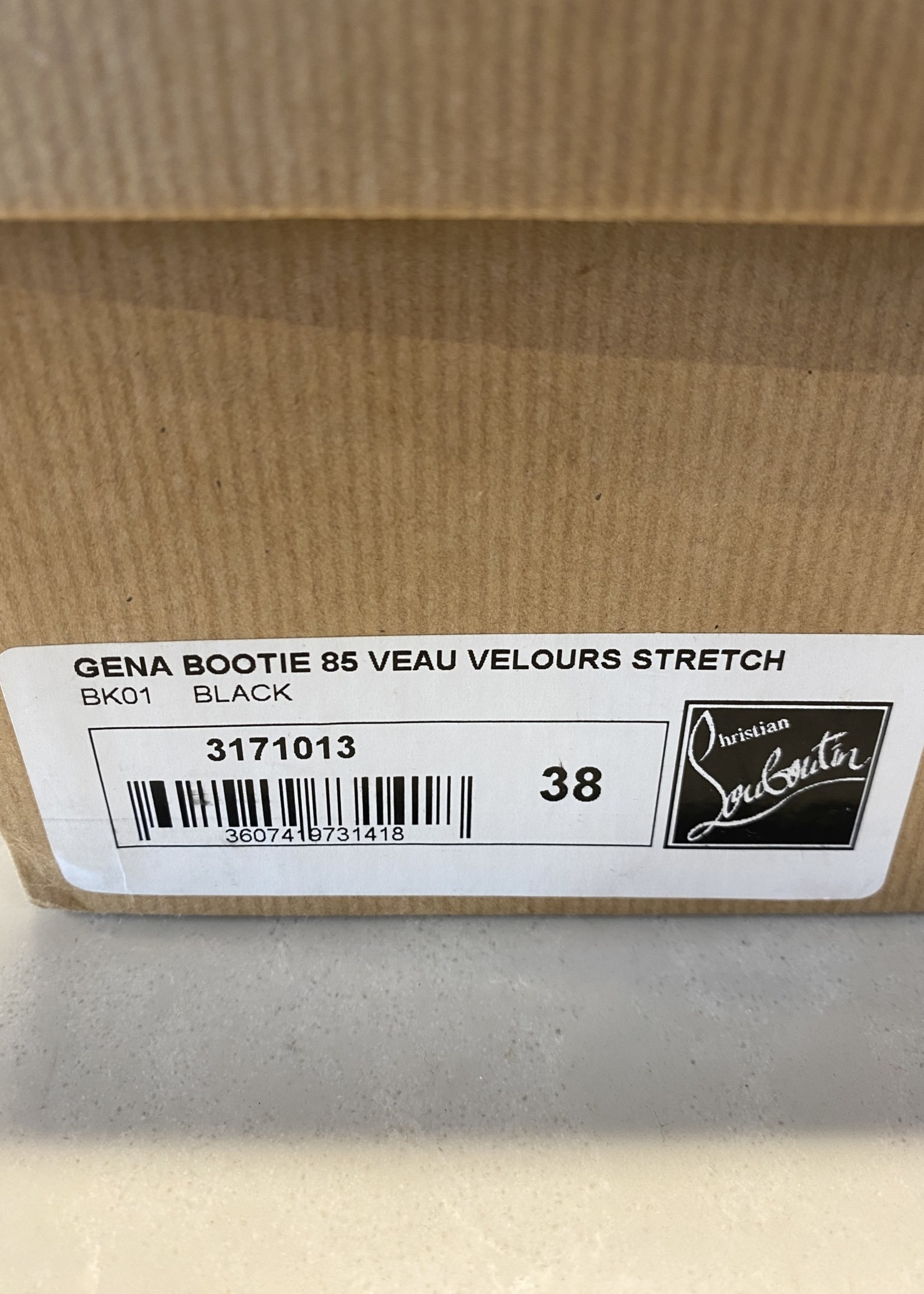 Christian Louboutin 'Gena' Bootie in Black Suede 38 (Retail: $895)