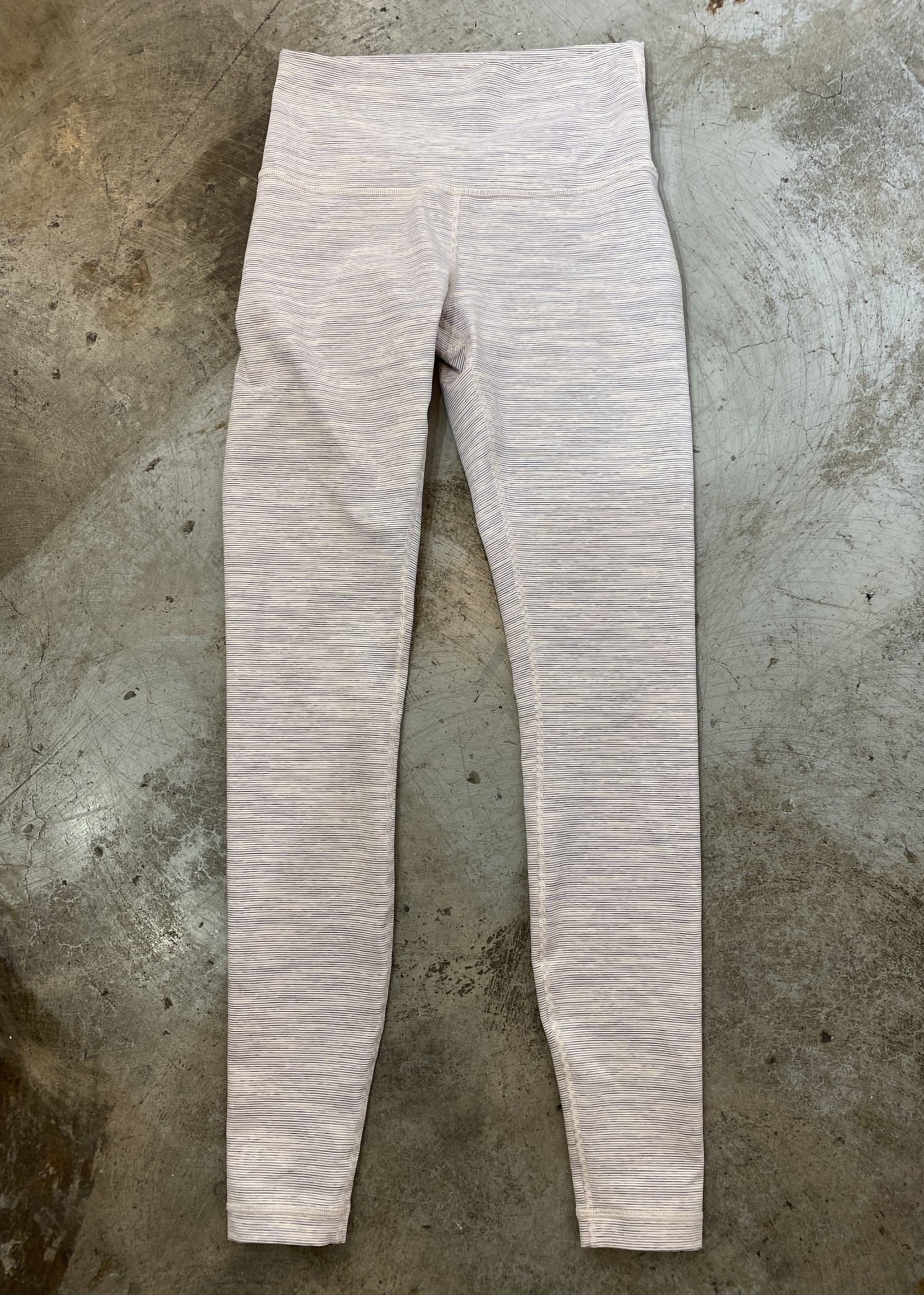 Lululemon Peach/Grey Striped Leggings 6/S