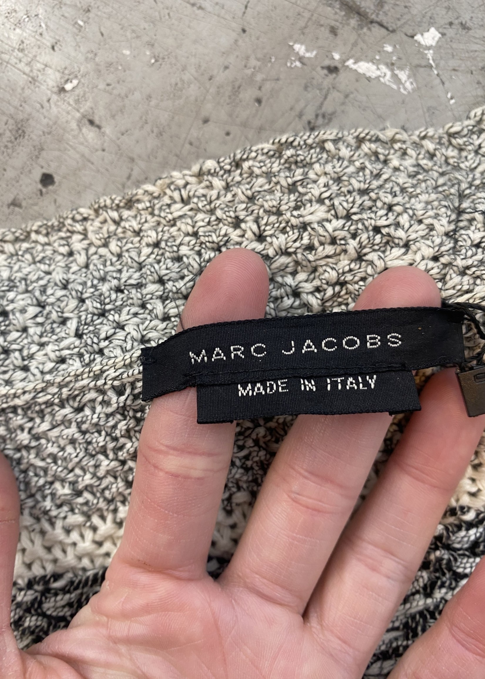 Marc Jacobs Grey White Knit Cardigan XL