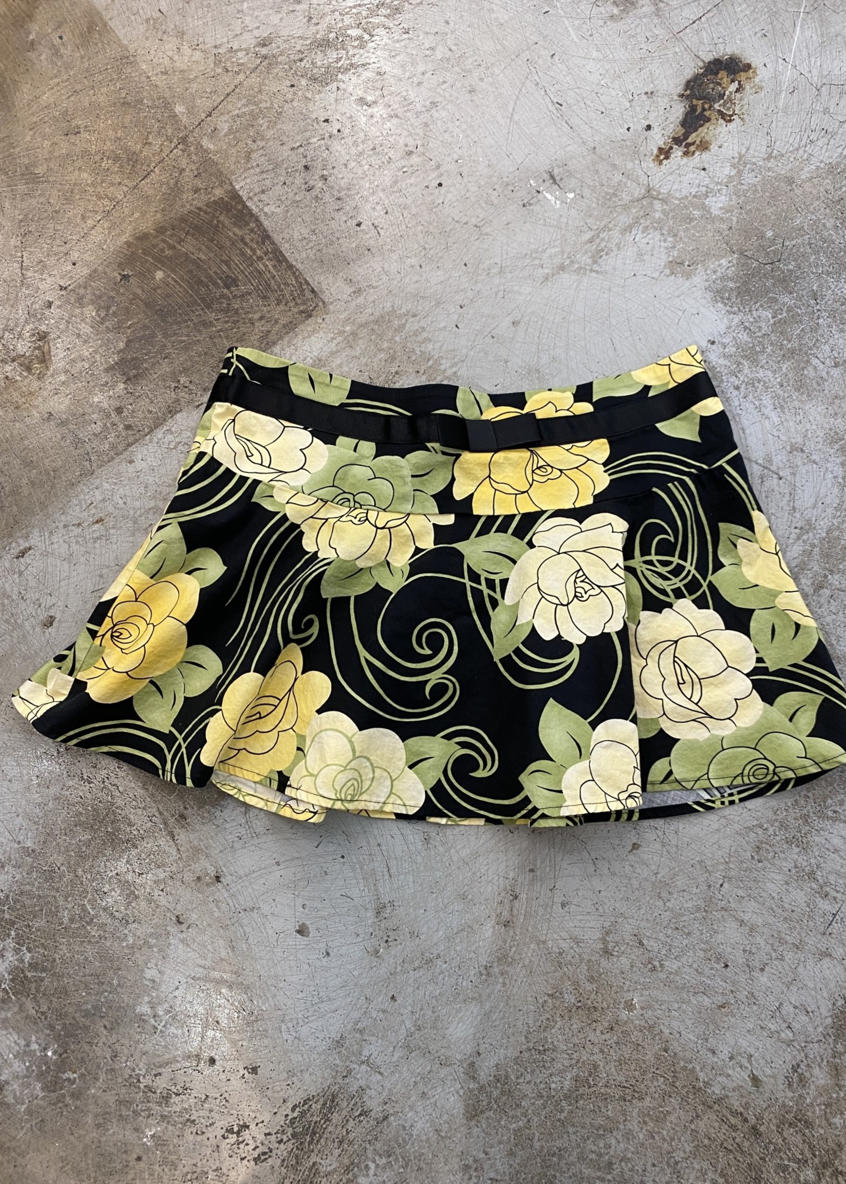 Trixxi Floral Black Yellow Green Skirt 30/S