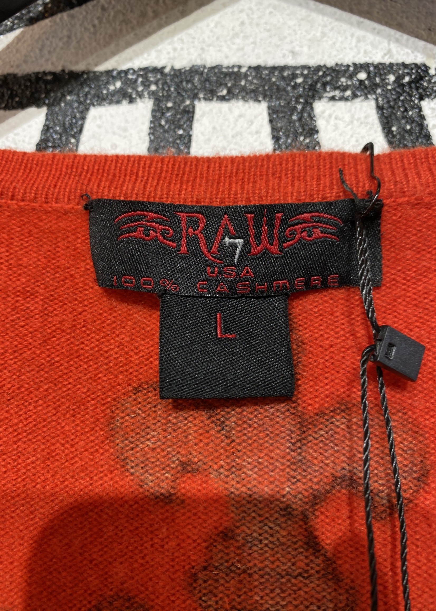 Raw USA Orange Cashmere Sweater As Is Fem L