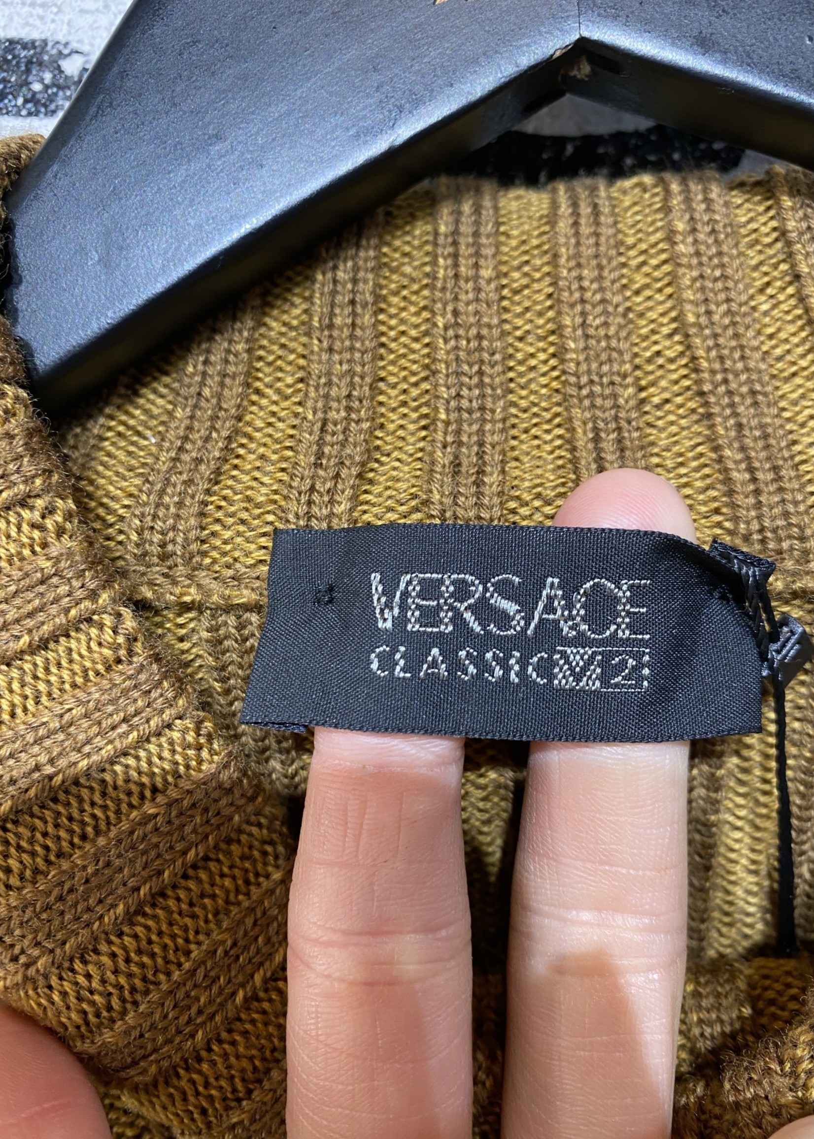 Versace Collection Brown Ribbed Sweater XL