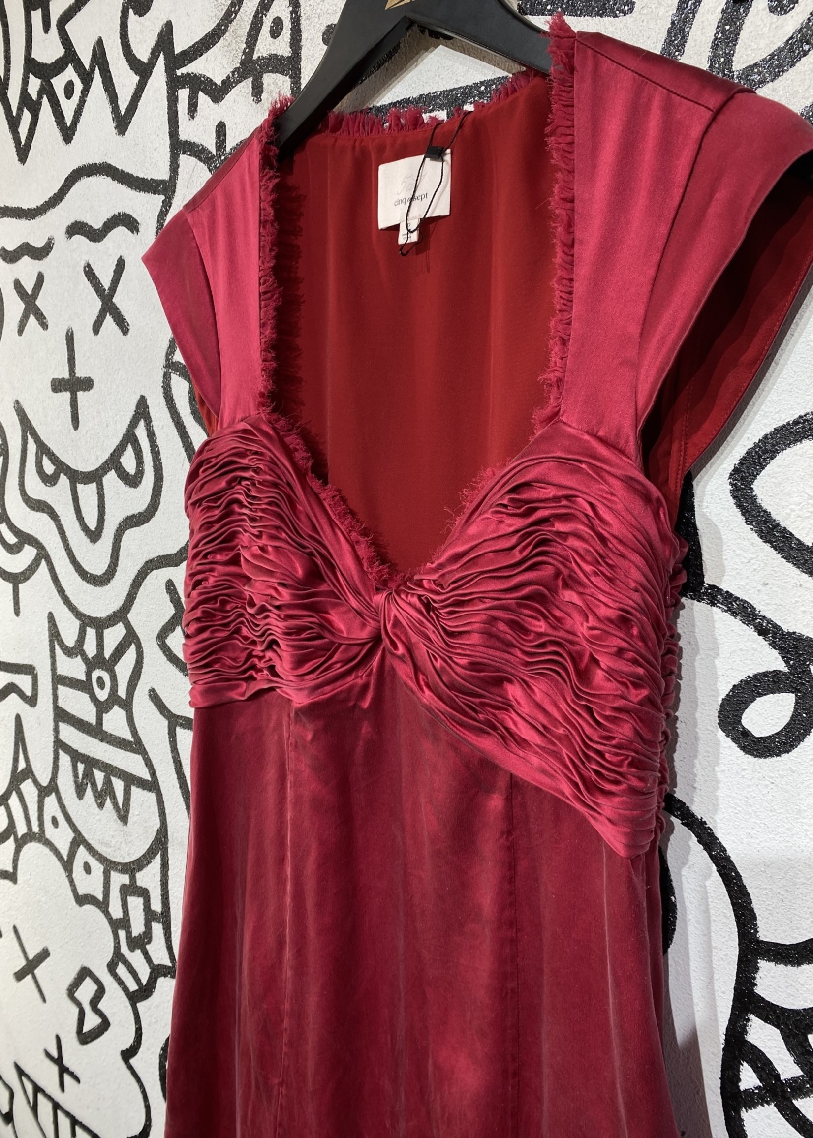 Cinq a Sept Red Silk Dress 10/M