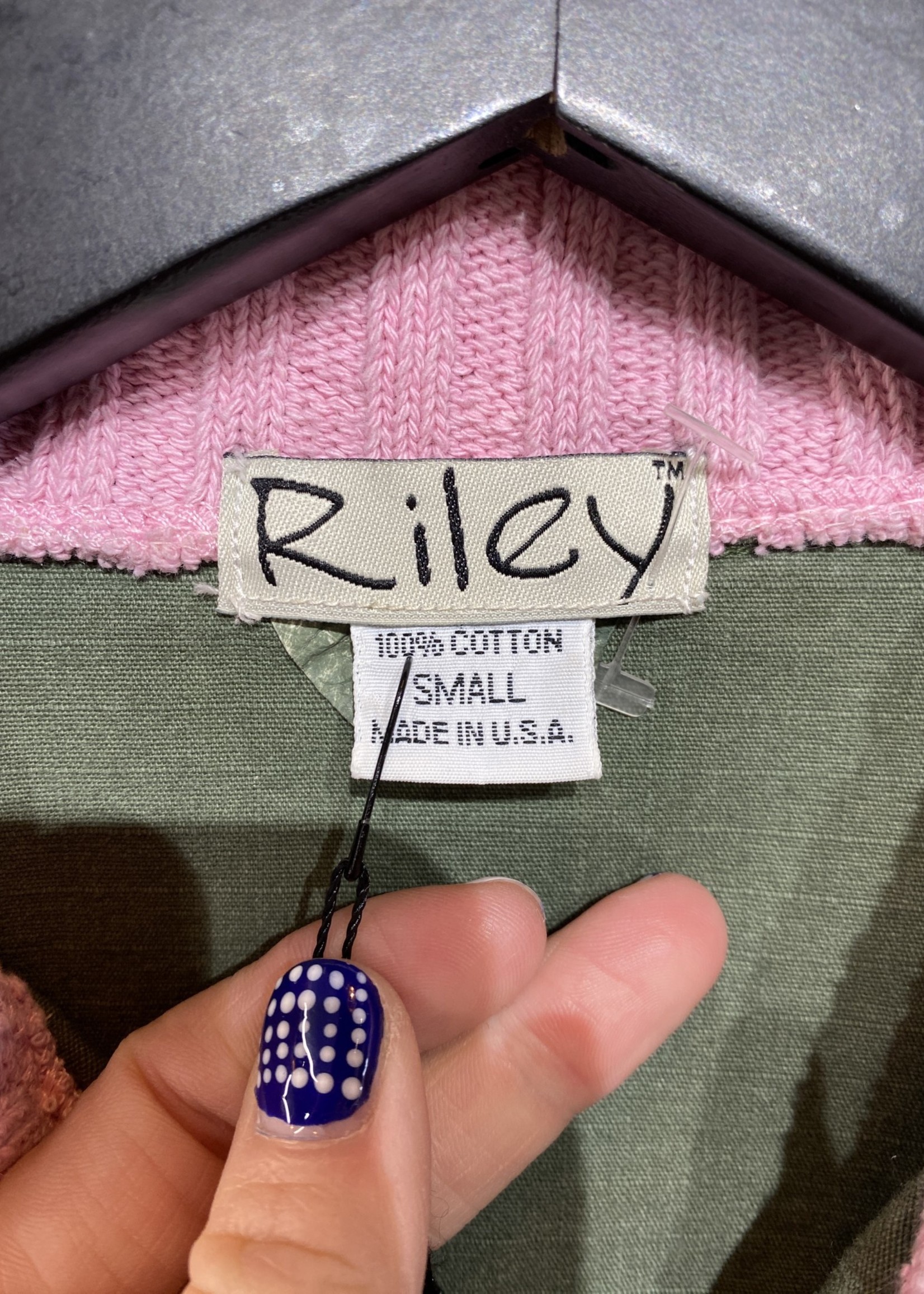 Riley Y2K Green Pink Collar Jacket S