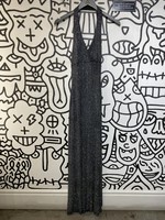 City Triangles Black Shimmer Halter Dress M