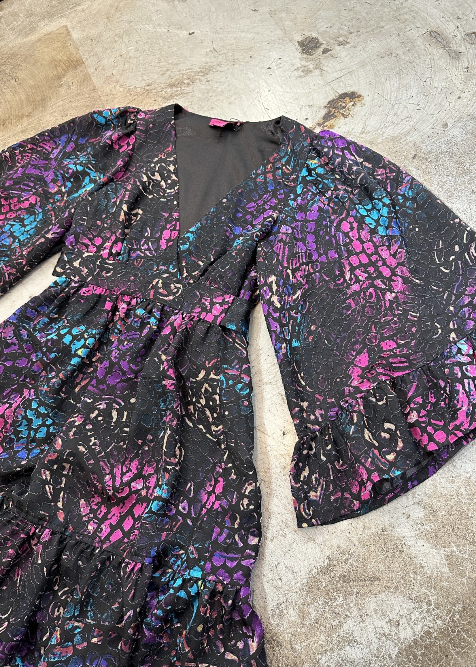 Betsey Johnson Multi Color Cheetah Print Dress S
