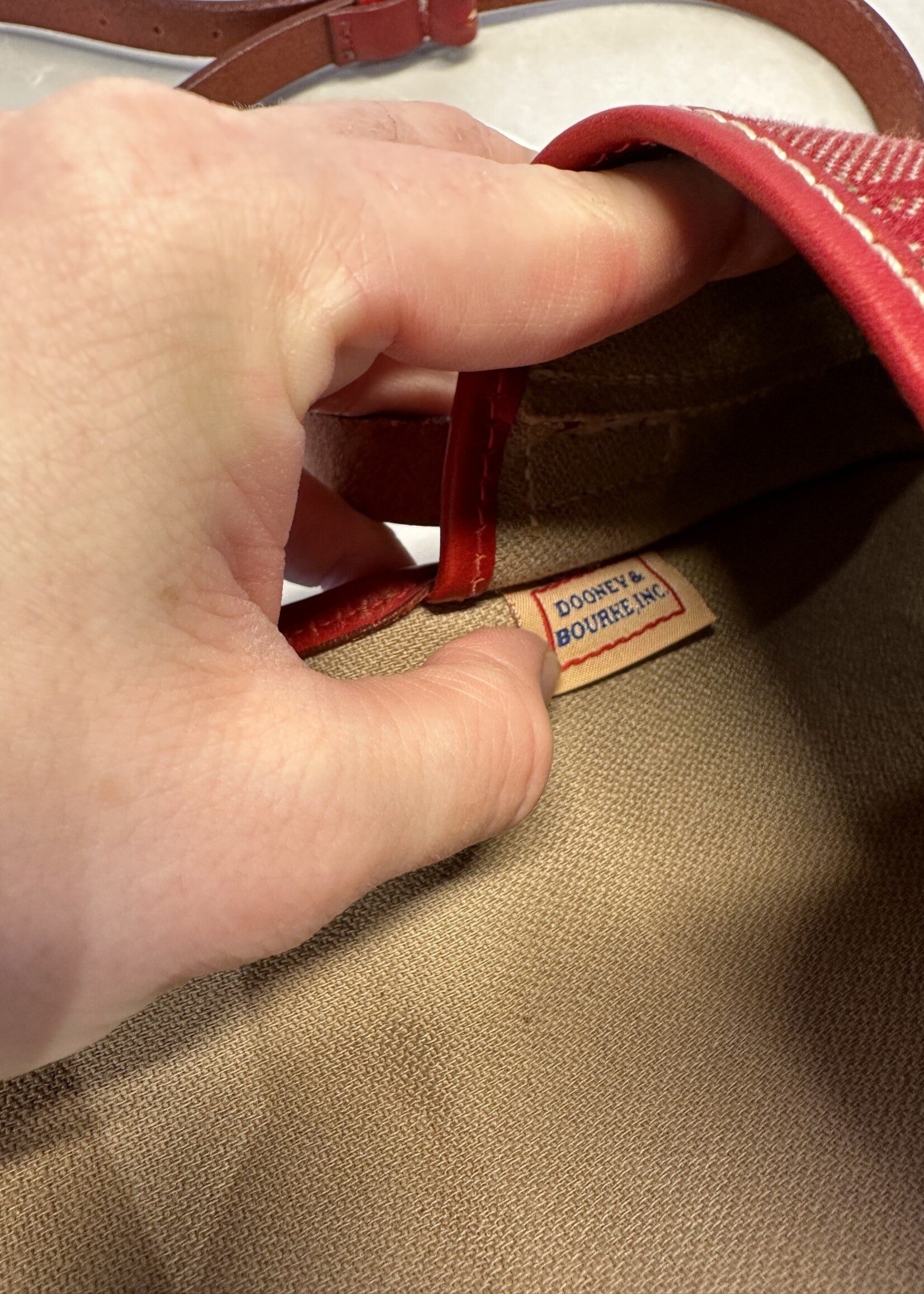 Dooney & Bourke Red Monogram Mini Side Bag