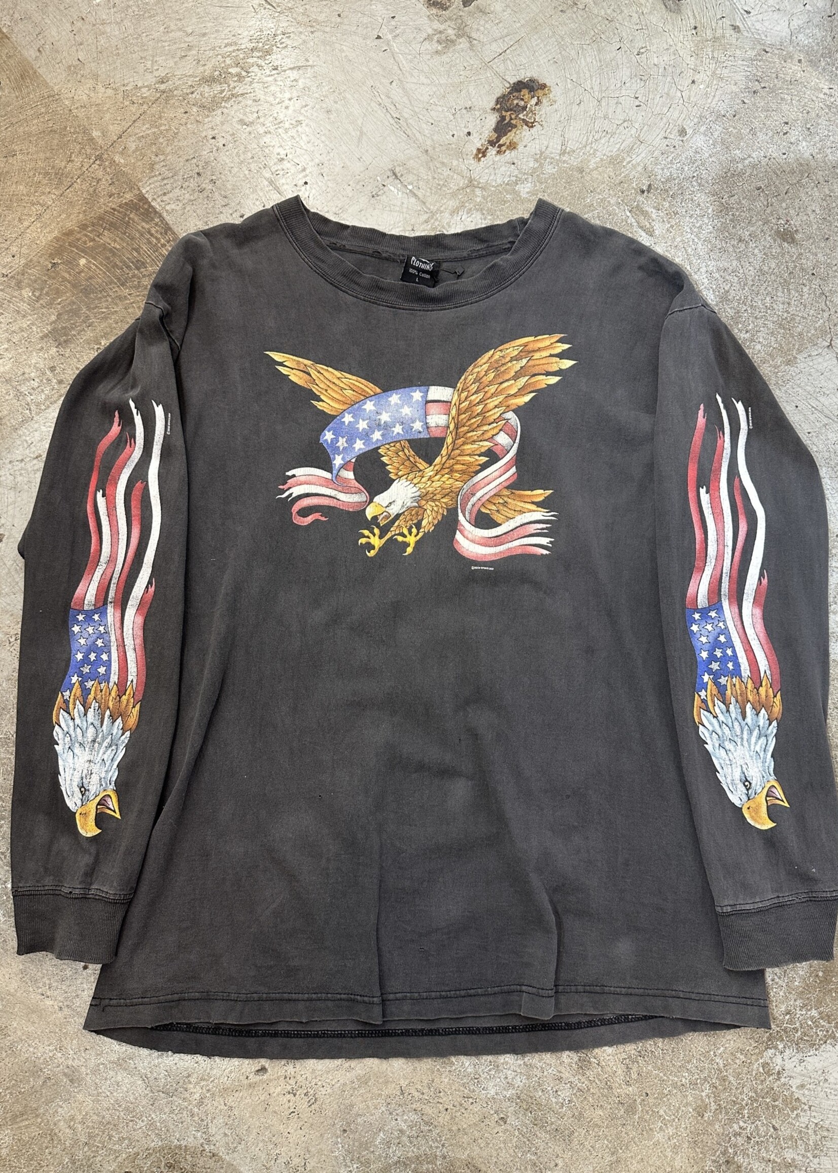 Lightning Clothing Eagle Flag Black LS L