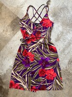 Express Vintage Purple Floral Wrap Dress 3/4