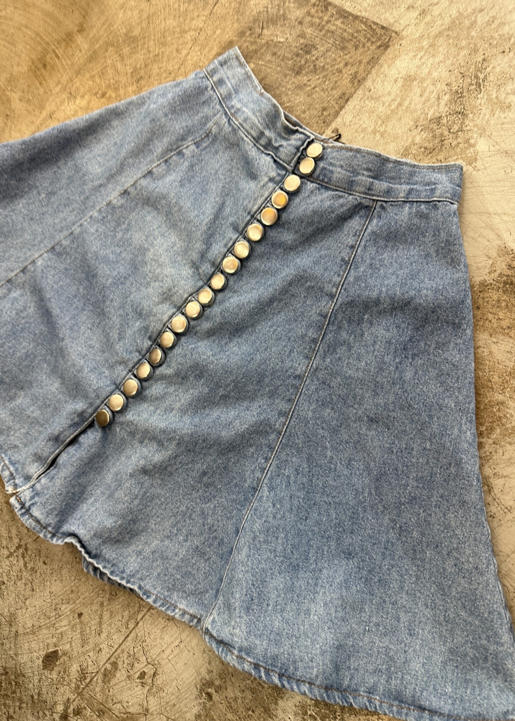 Fredericks Denim Muti-Button Skirt XS 22-23"