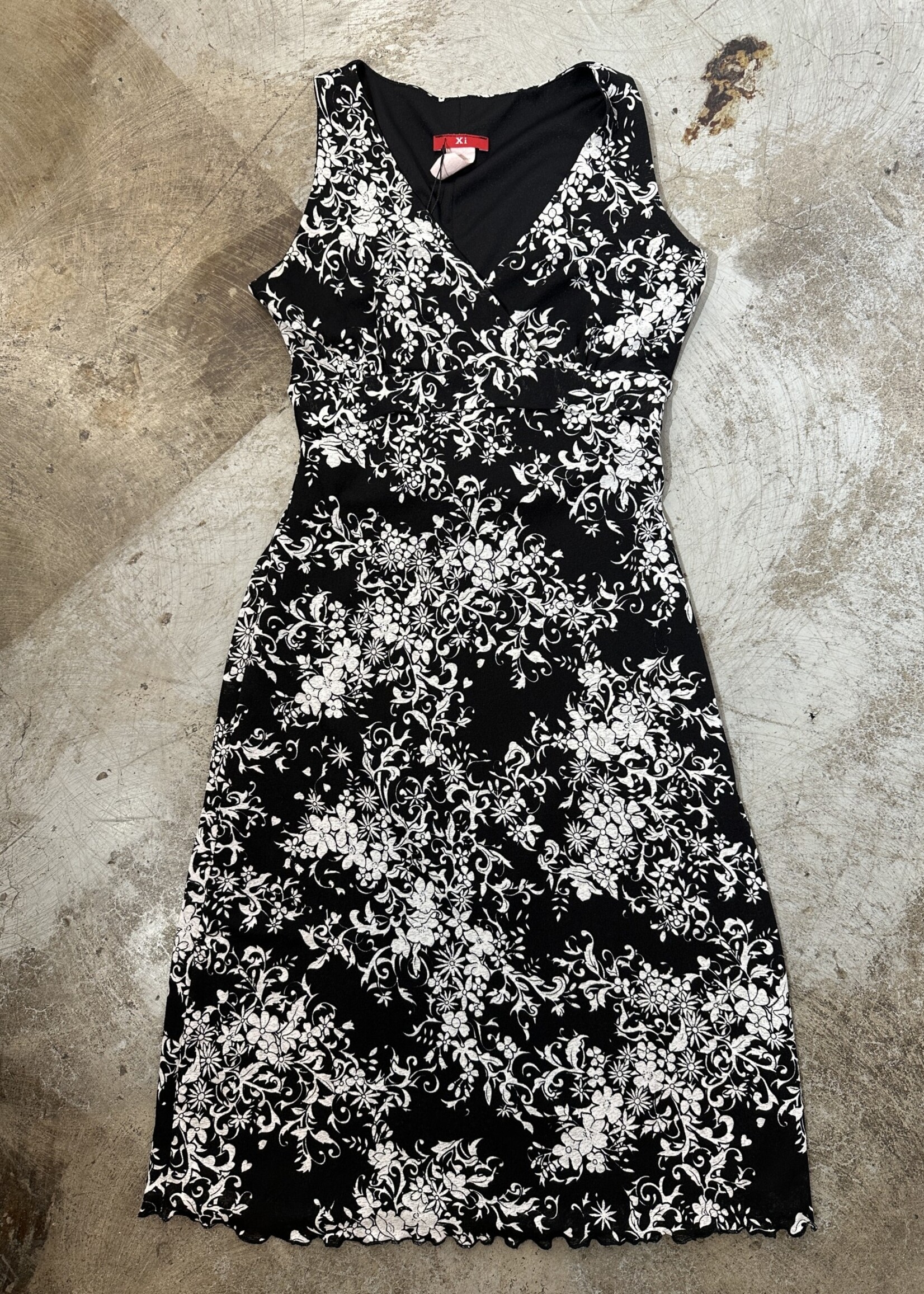 Xi Black White Floral Tank Dress S