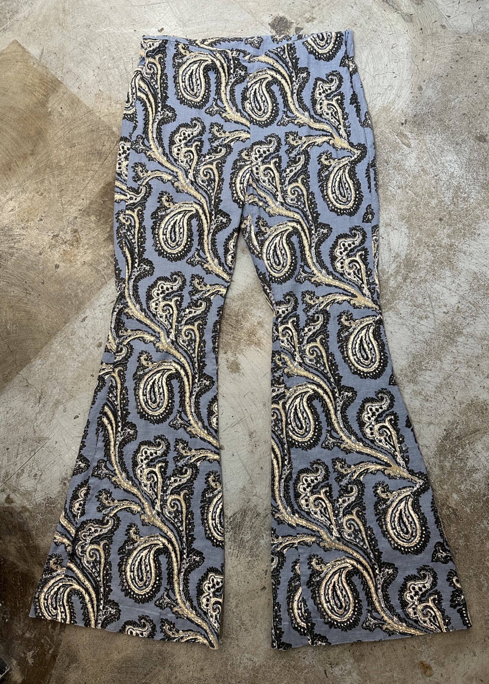 Free People Blue Paisley Flare Pants 33"