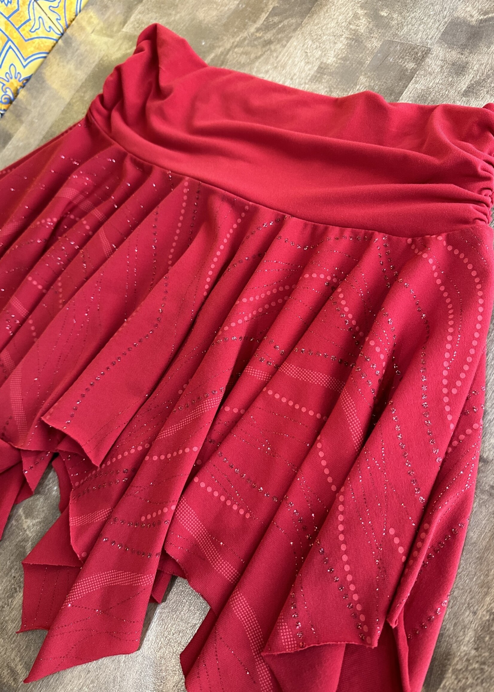 Sharon Y2K Red Rhinestone Skirt 30"-35"