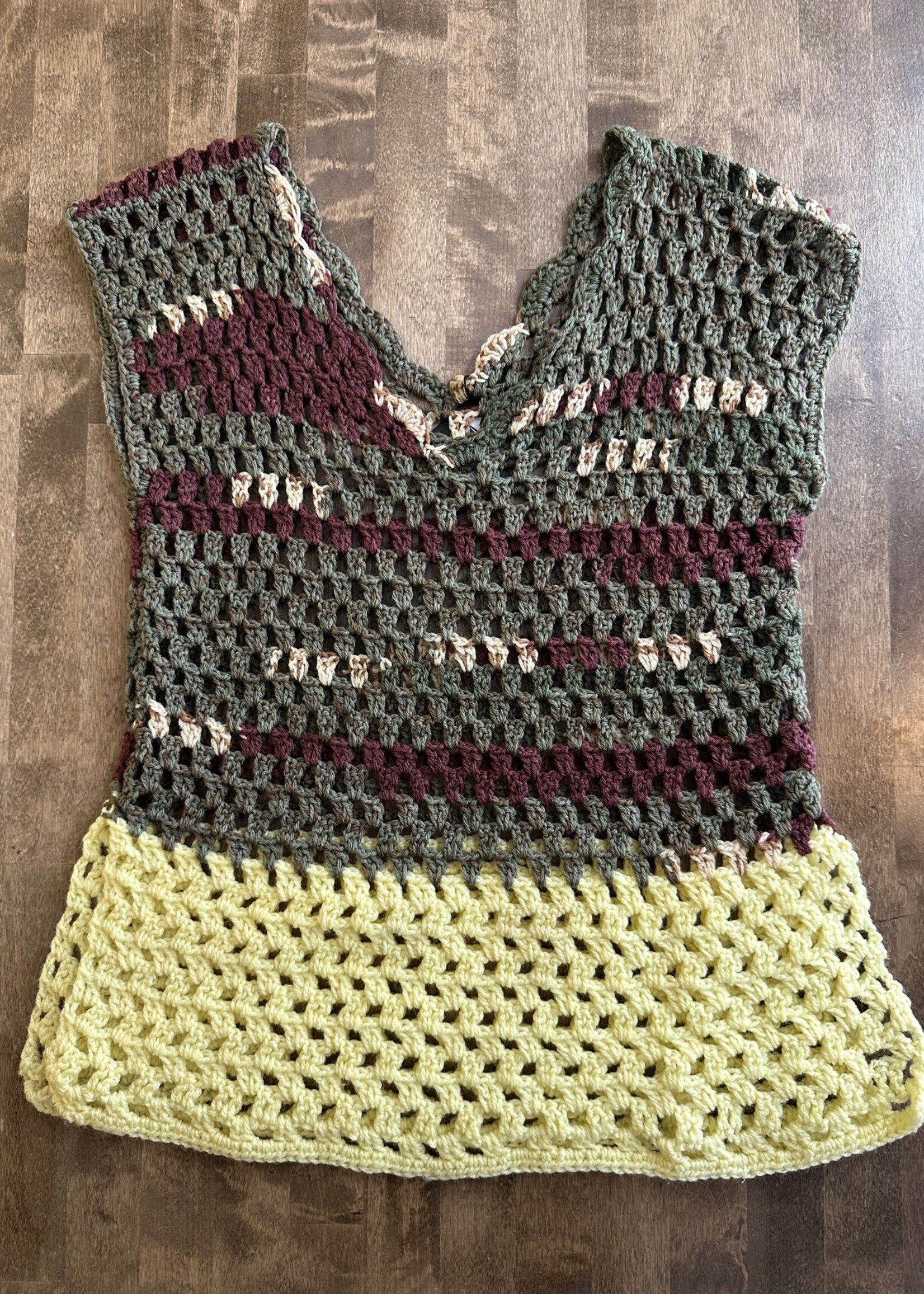 No Label Green Yellow Knit Top S