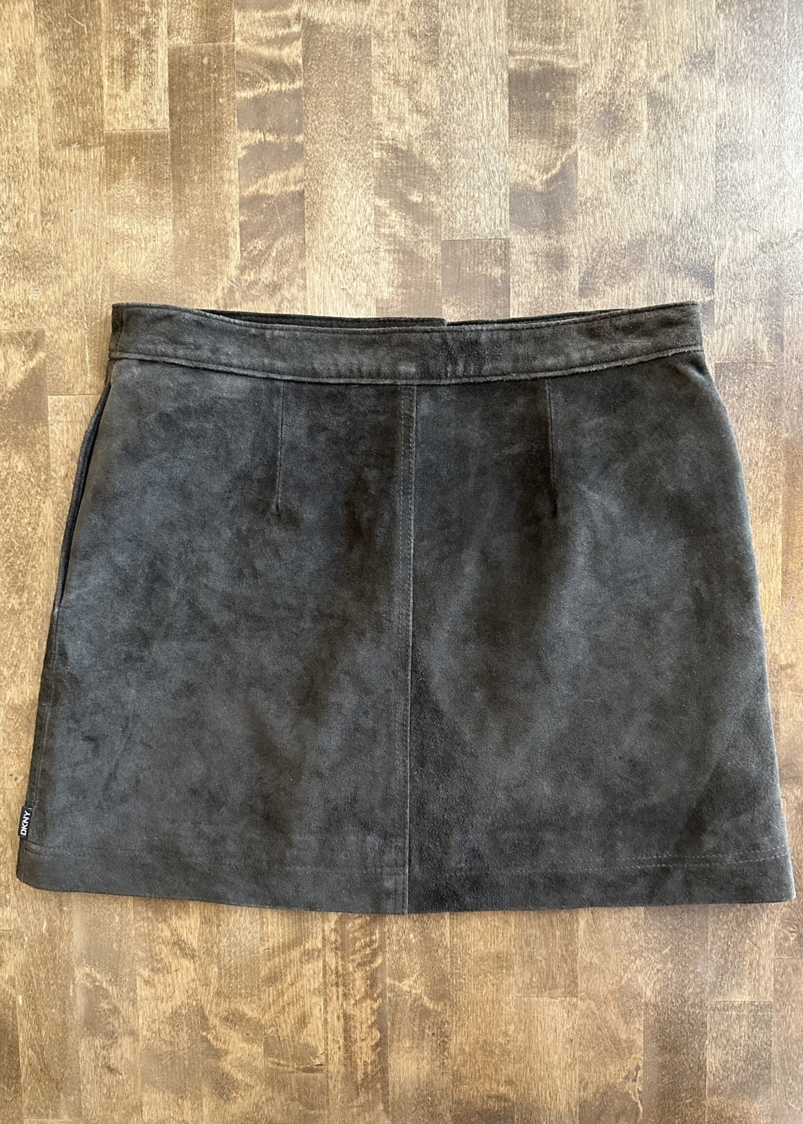 DKNY Dark Brown Suede Skirt 26 XS