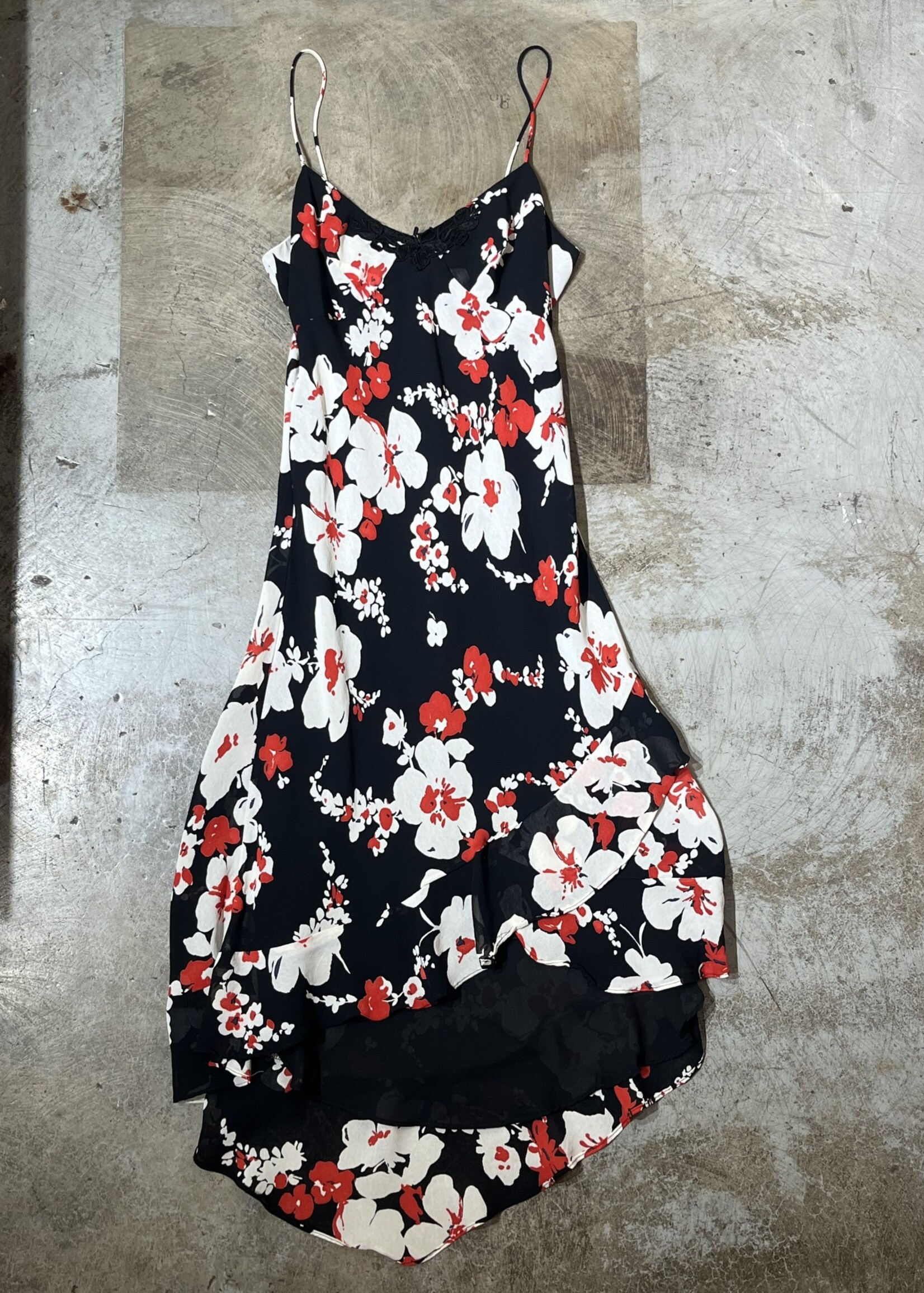 Privilege Black Floral Tank Dress 4/S