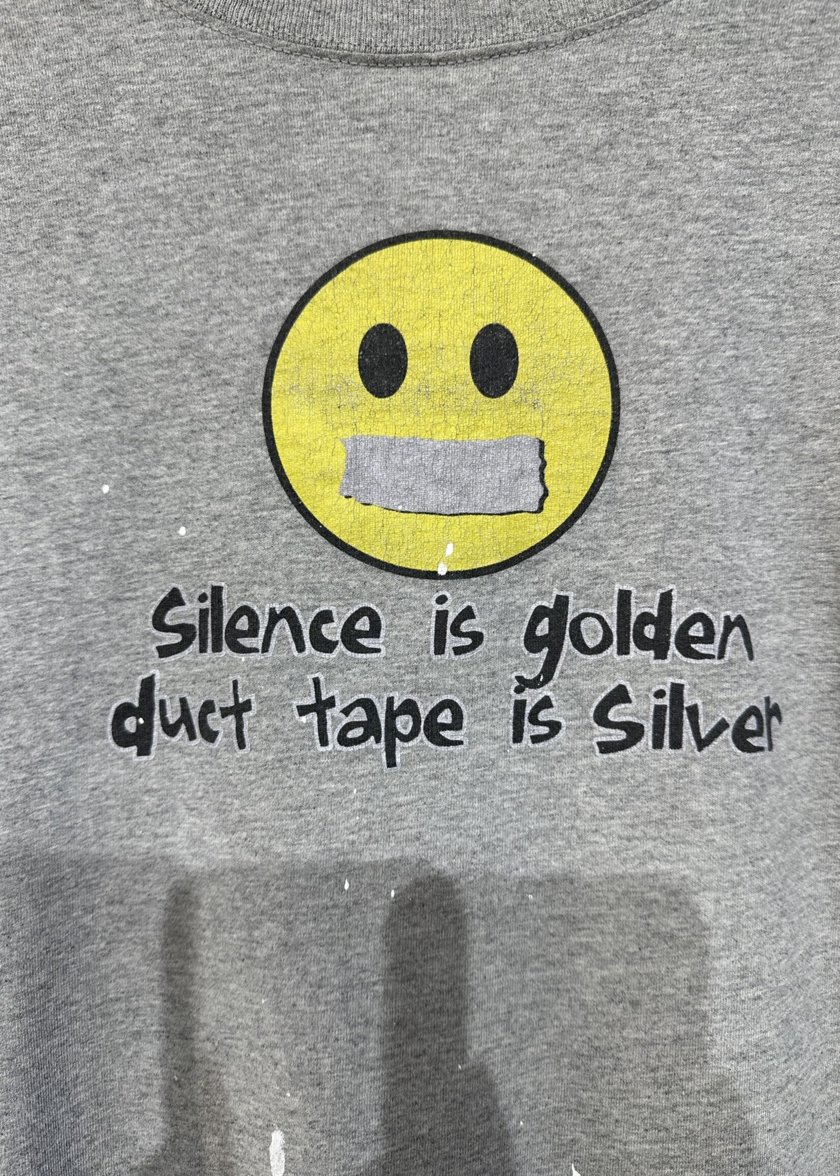 Silence Is Golden Y2K Grey Tee L AS IS