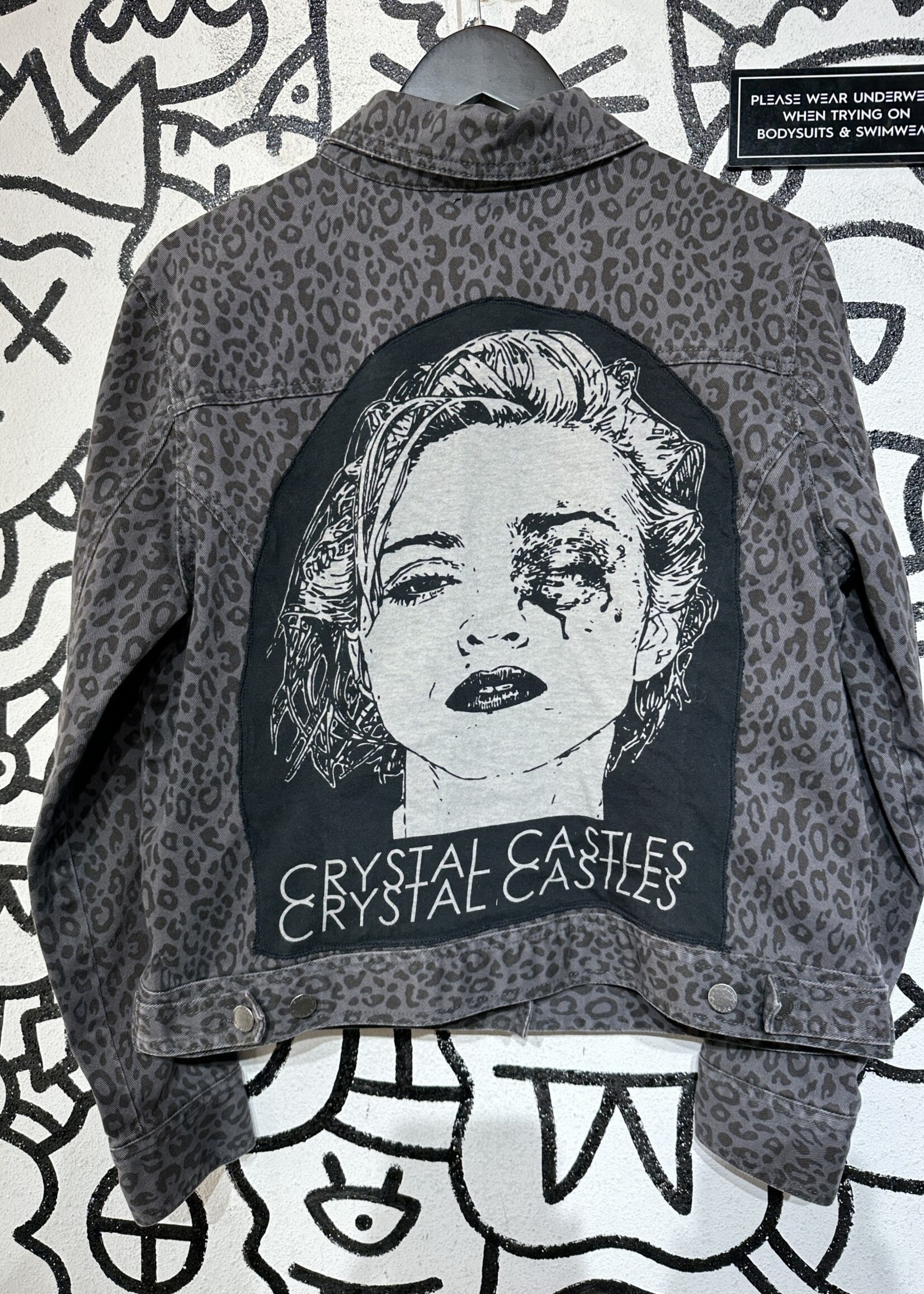 Style & Co Crystal Castles Reworked Grey Leopard Jacket L