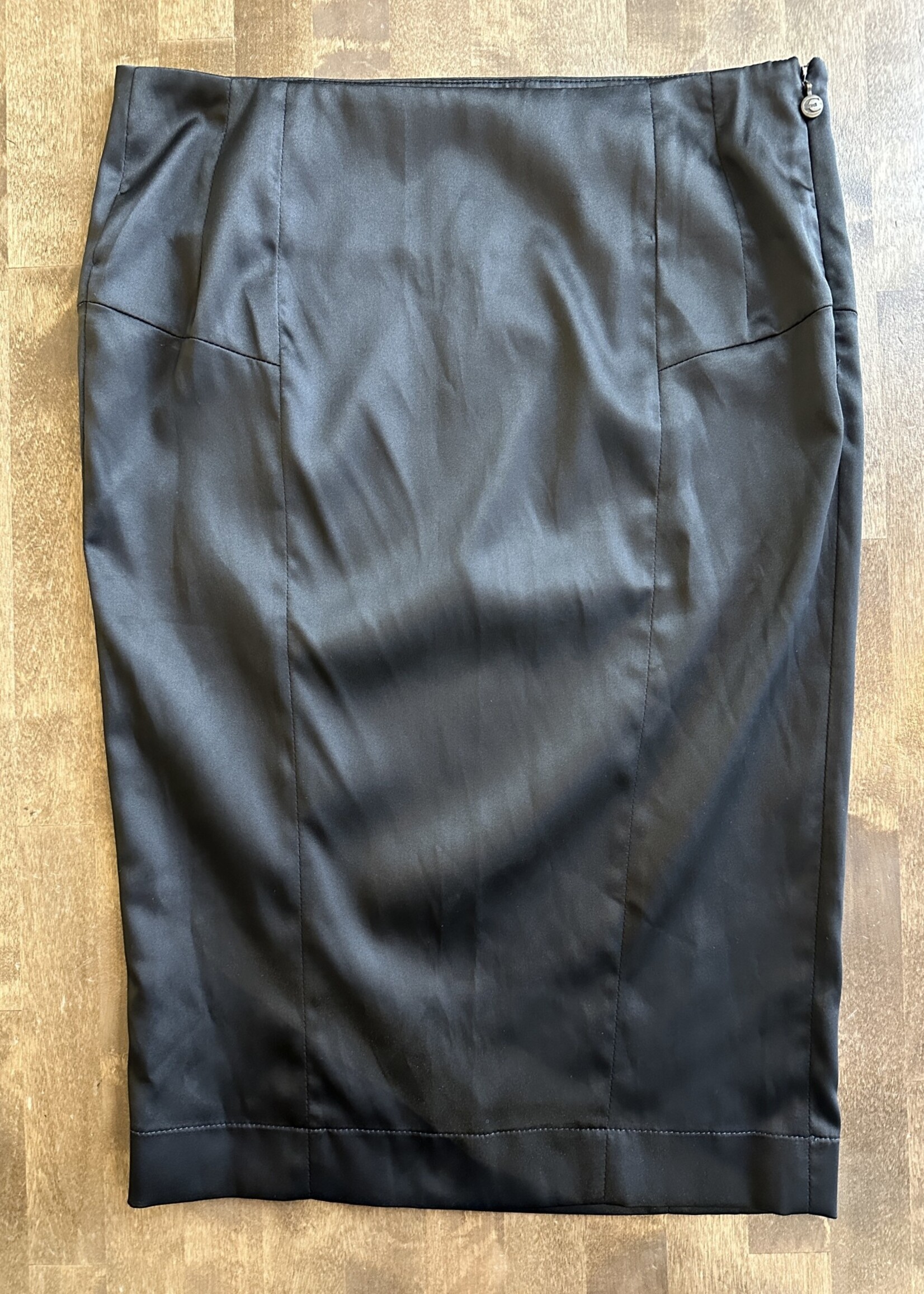 Just Cavalli Y2K Black Satin Skirt 27 S
