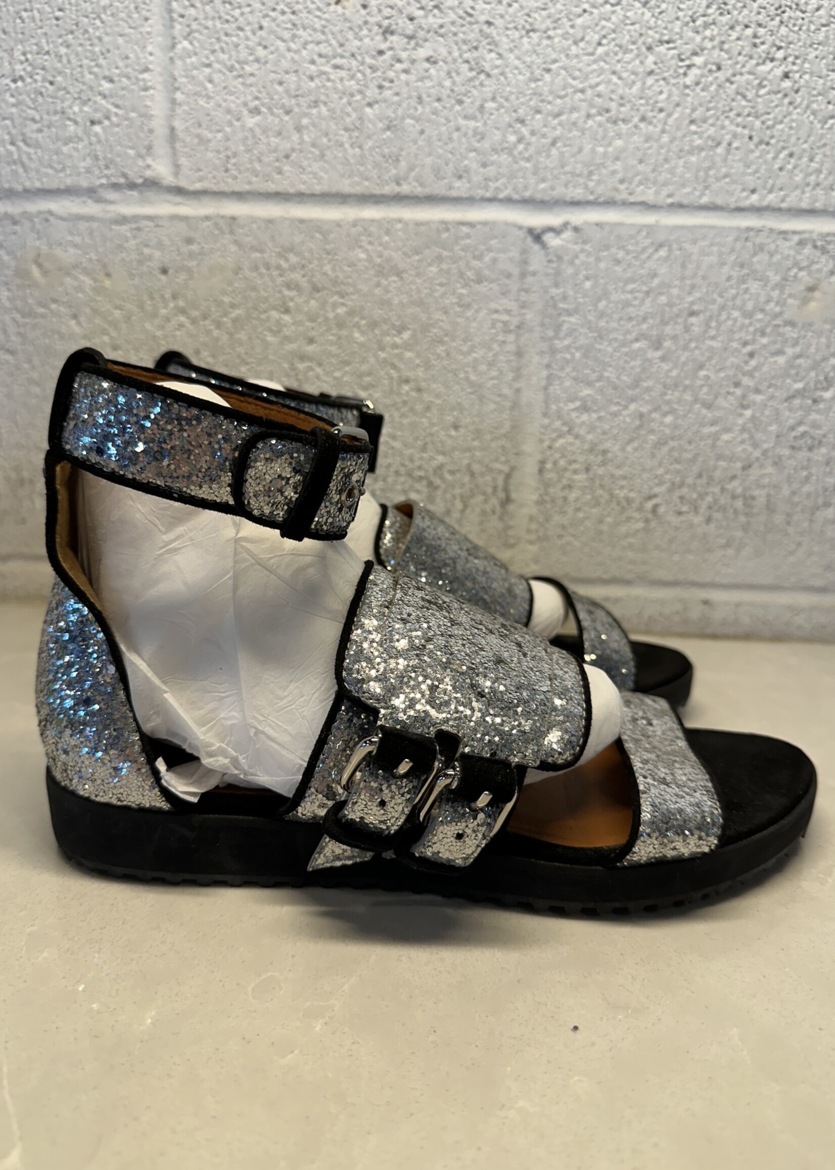 DOORBUSTER Givenchy Silver Sparkly Gladiator Sandals 38 AS IS