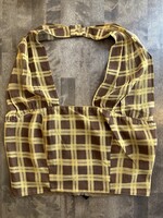 With Jean Yellow Plaid Halter M