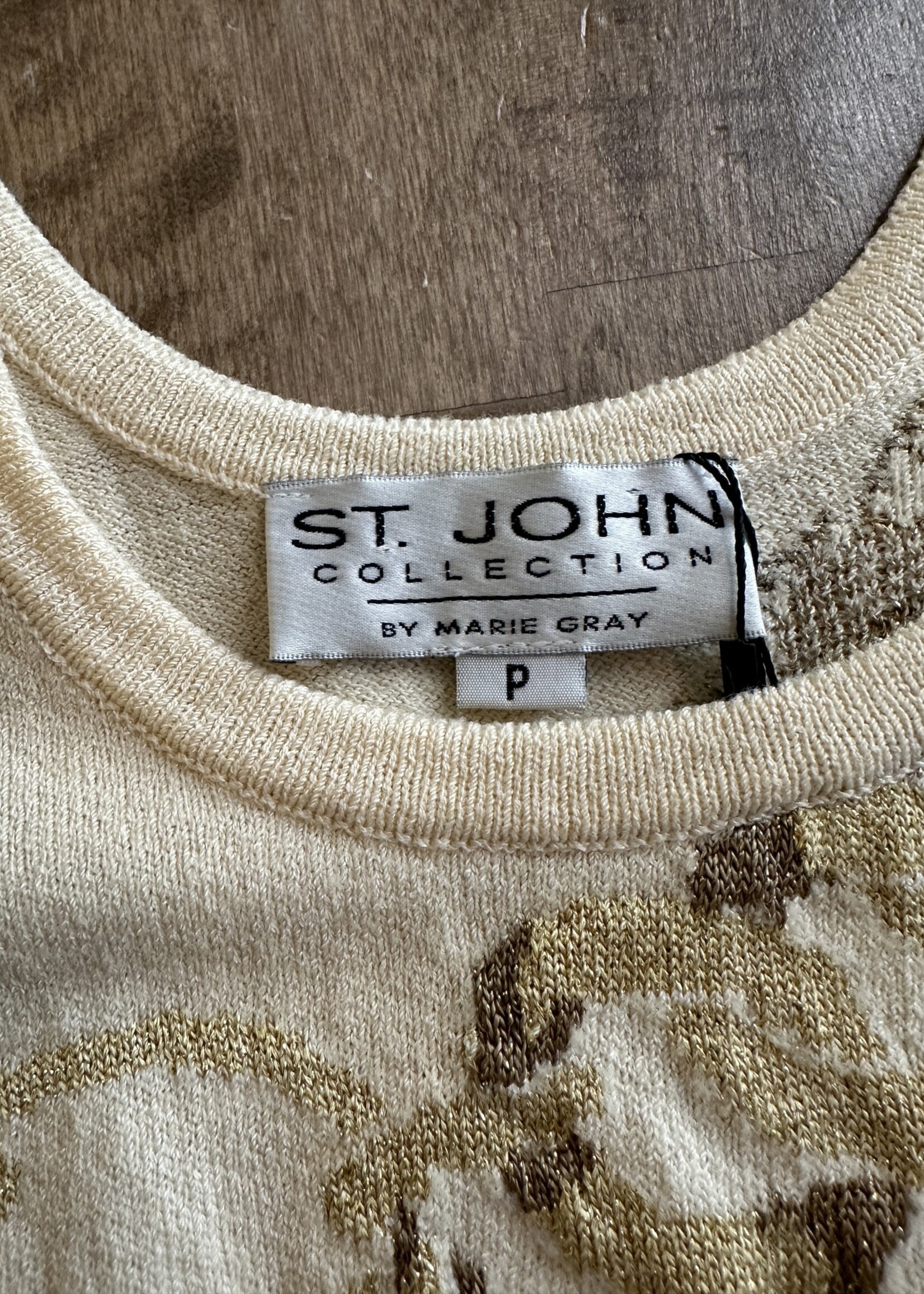 St John Gold Tan Knit Tank Fem S