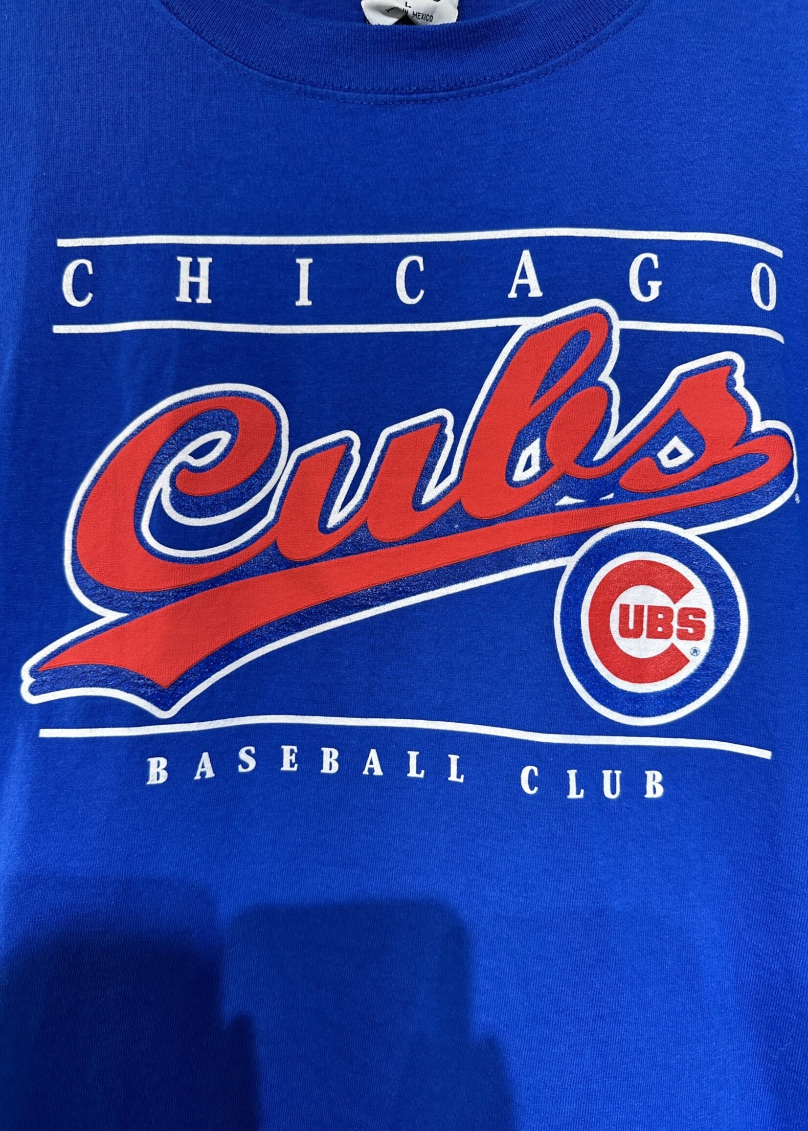 Chicago Cubs Vintage Blue Tee L