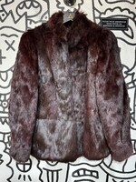 Niki Vintage Black/Maroon Fur Coat Fem M