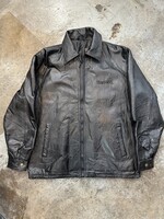 Harrahs Black Leather Zip Jacket XL