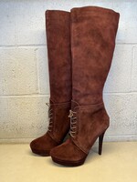 Colin Stuart Maroon Suede Heeled Boots 8.5
