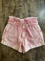 Free People Pink Acid Wash Belted Shorts Measure 30