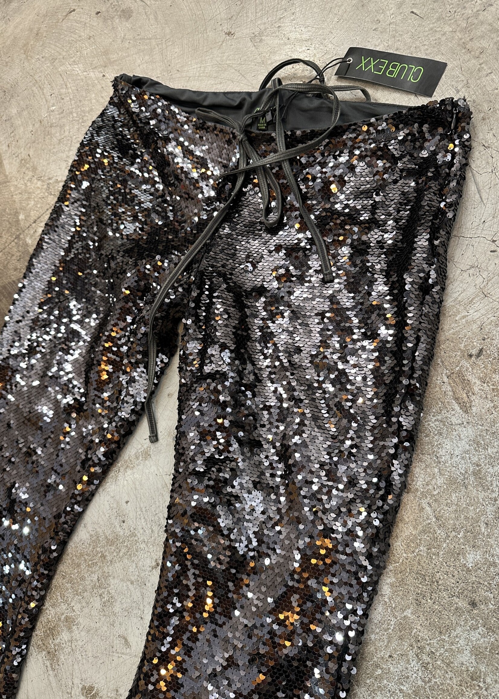 NWT Club Exx Black Sequin Flares FEM 32