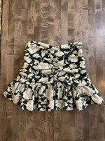 Zara Green Floral Layered Fringe Skirt 27