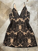 NWT Free People Black Lace Layer Dress 4/S