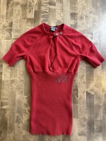 Armani Y2K Red Fitted Waist Top XS