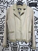 Mudd Y2K Cream Sherpa Button Up Jacket L