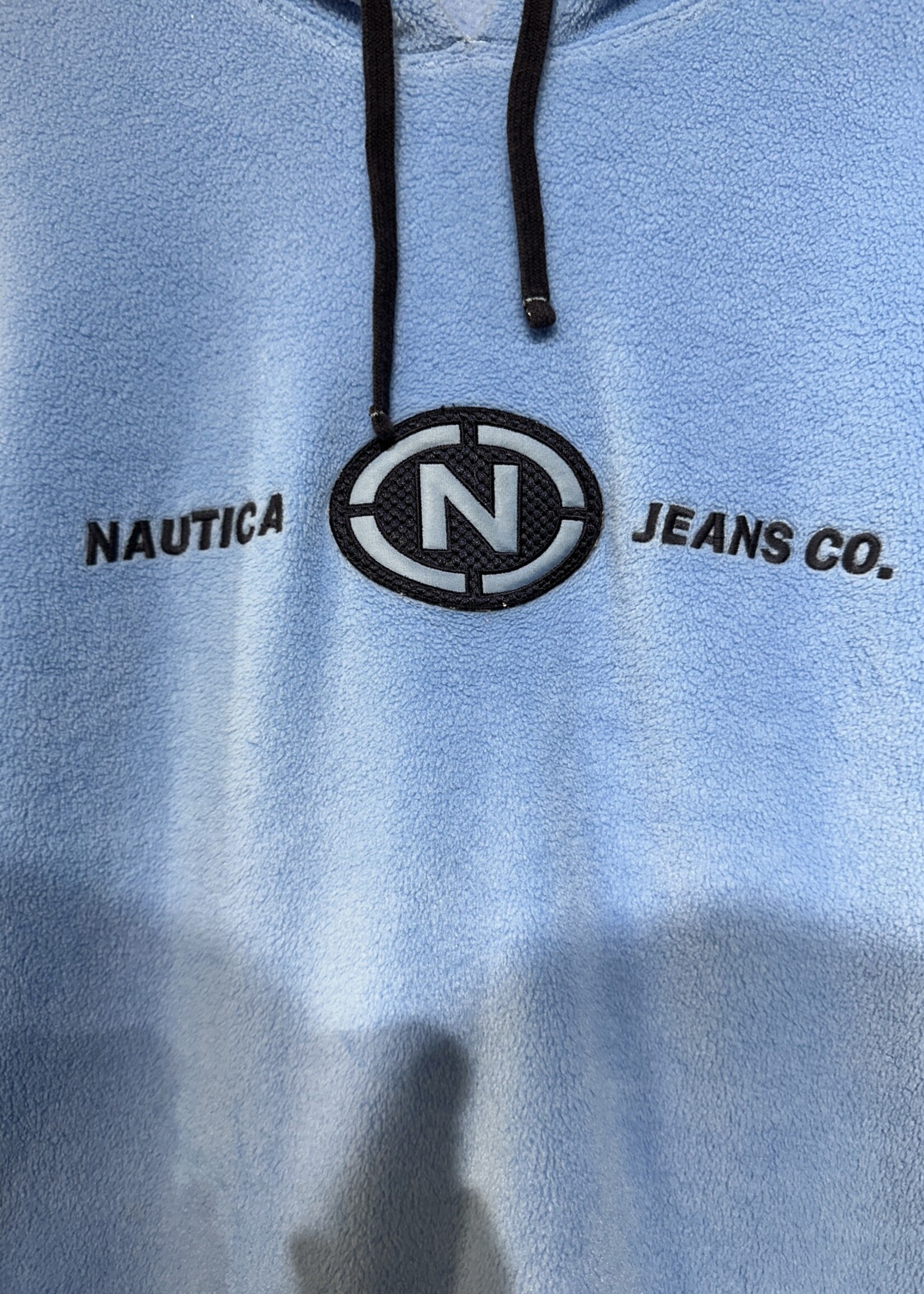 Nautica Jeans Vintage Oversized Blue Fleece Hoodie S