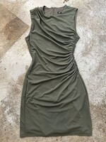 Zara Olive Green Ruched Dress XS