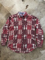 Tommy Hilfiger Vintage Red Patchwork Flannel L As Is