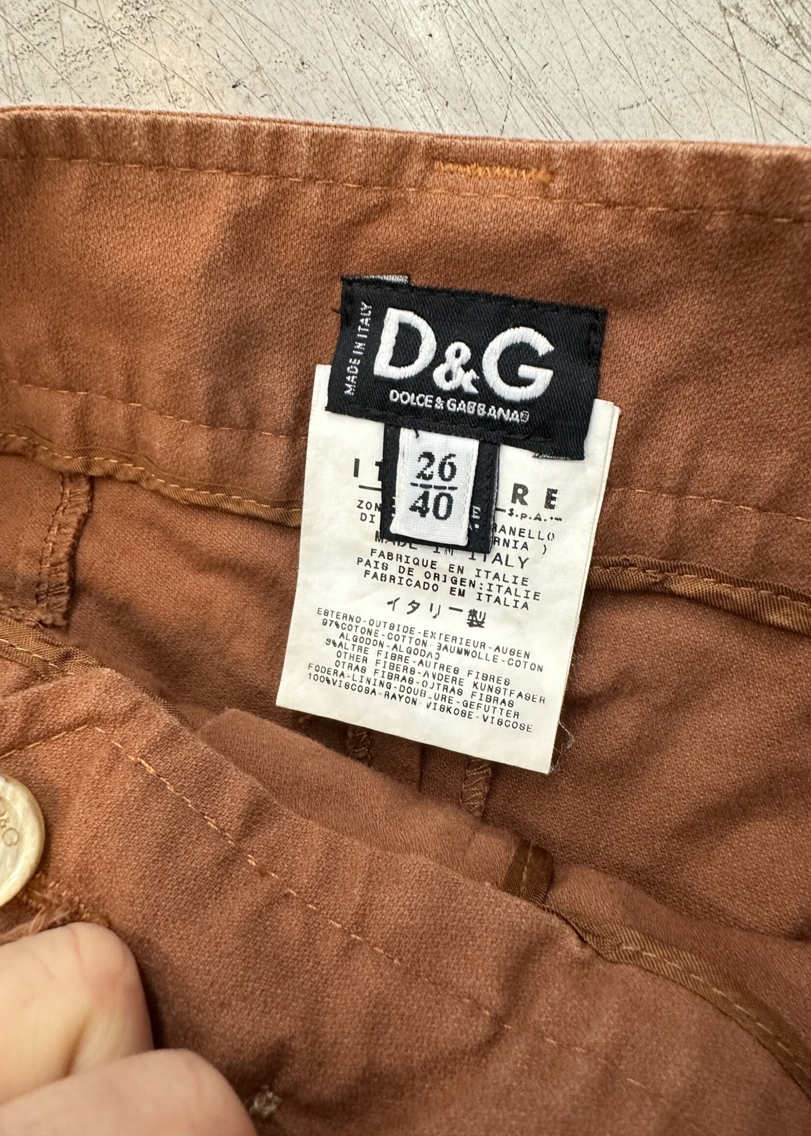 Dolce & Gabbana Y2K Brown Capris 28"