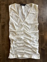BCBG White Ruched Top XS