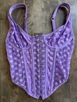 Out From Under Purple Floral Corset M