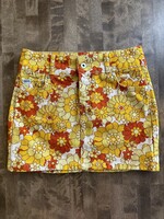 NWT Ragged Jeans Orange Yellow Floral Skirt 26