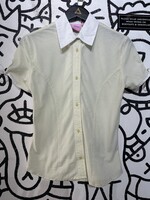 Y2K Belle yellow stripe button up S
