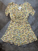 NWT Free People Yellow Floral V Neck Dress 10/M
