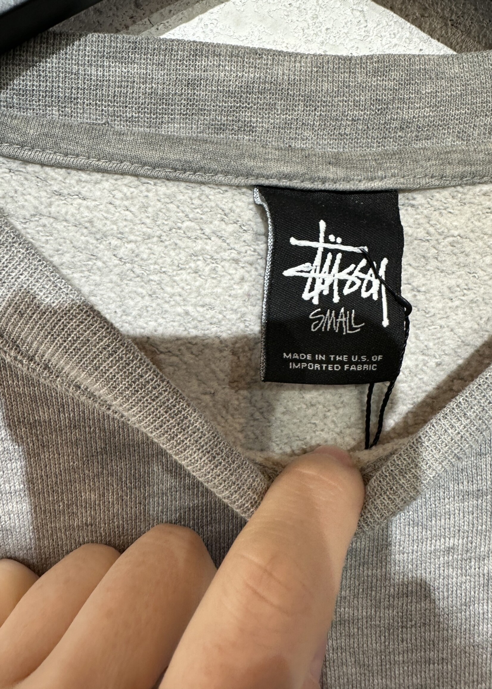 Stussy Saint Algred Grey Sweater S